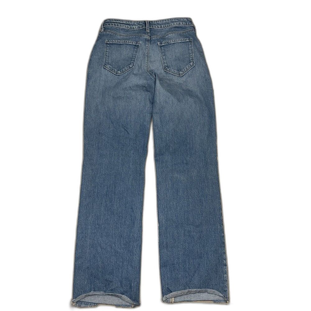 L'AGENCE Tiana High Waist Raw Hem Wide Leg Jeans sz 26 Tall Blue Momcore Casual - Picture 10 of 10